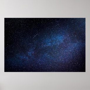 Poster Fotografia da Galáxia do Céu Noturno Azul Naval Vi