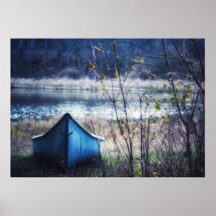 Poster Fotografia da Natureza Outonal Canoa Azul