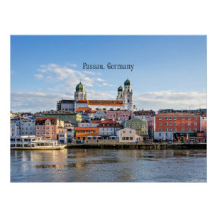 Pôster Fotografia da paisagem urbana de Passau, Alemanha