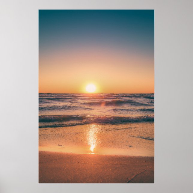 Poster Fotografia da praia Sunset #1 (Frente)