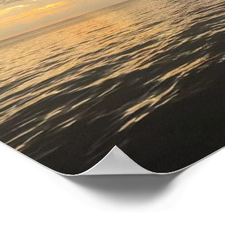 Poster Fotografia da Reflexão do Pôr do Sol no Oceano - M