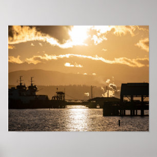 Poster Fotografia da Washington State Ferries ao Pôr do S