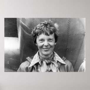 Poster Fotografia de Amelia Earhart e seu Lockheed Electr