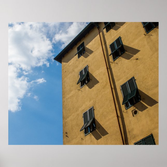 POSTER FOTOGRAFIA DE ÂNGULO BAIXO DA JANELA DE LOUVER MAR (Frente)