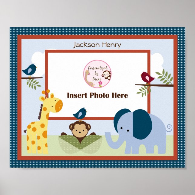 Pôster Fotografia de Animais da Selva Personalizada 123 (Frente)