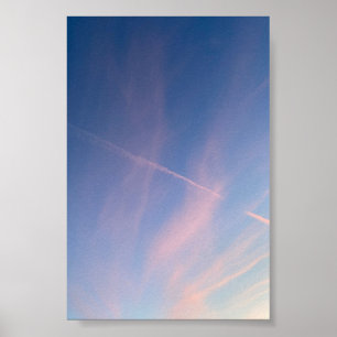 Poster Fotografia de Arte Fino do Céu do Pôr do Sol Rosa