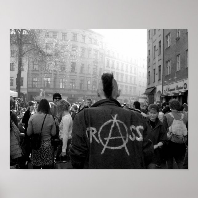 Poster Fotografia de Belas Artes B & W Berlin Punk (Frente)