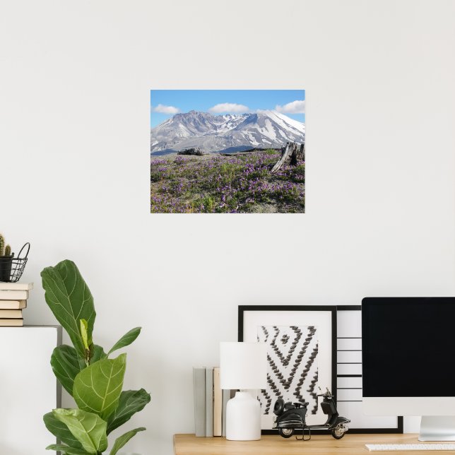 Poster Fotografia de Flores Silvestres do Monte St Helens (Escritório em casa)
