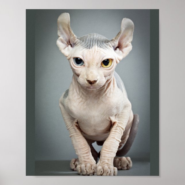Pôster Fotografia de Gato Elfo Esfinge (Frente)
