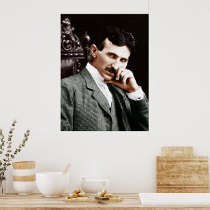Poster Fotografia de Nikola Tesla aos 40 anos
