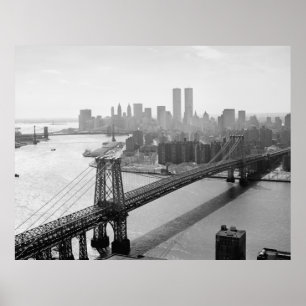 Poster Fotografia de NYC e da ponte de Williamsburg