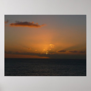 Poster Fotografia de paisagens do Sol por Trás das Nuven
