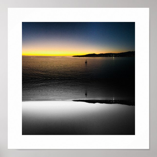 Poster Fotografia de Reflexão de Velas ao Horizonte (Frente)