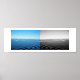 Poster Fotografia de Reflexão em Veludo Azul e Preto