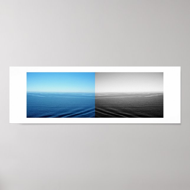 Poster Fotografia de Reflexão em Veludo Azul e Preto (Frente)