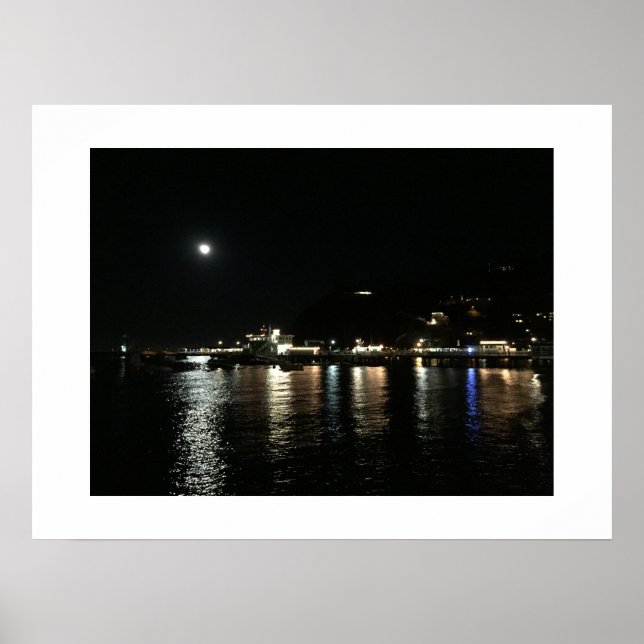 Poster Fotografia de Reflexão Ligada à Lua (Frente)