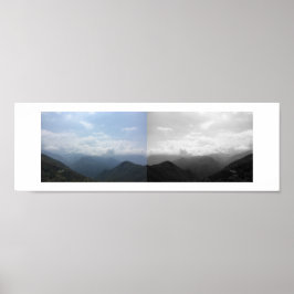 Poster Fotografia de Reflexo de Nuvens nas Colinas