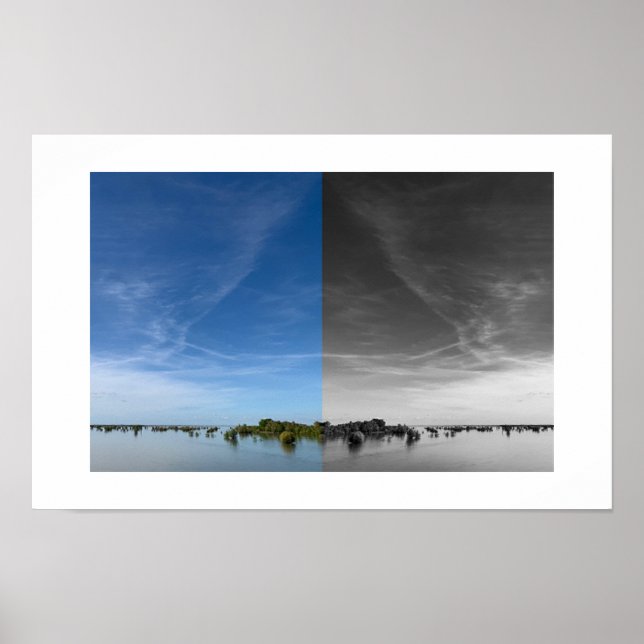 Poster Fotografia de Reflexo do Céu na Água (Frente)