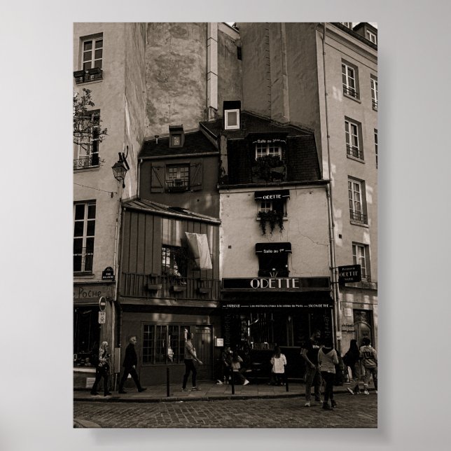 Poster fotografia de rua negra e branca em paris (Frente)