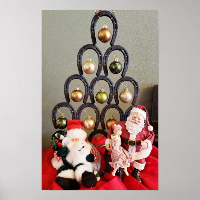 Poster Fotografia de Santa Clause, árvore de natal de fer (Frente)