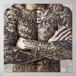 Poster Fotografia de Tatuagem no Corpo Masculino