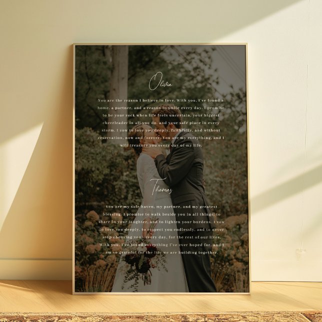 Poster Fotografia de Votos de Casamento Personalizados co (Criador carregado)