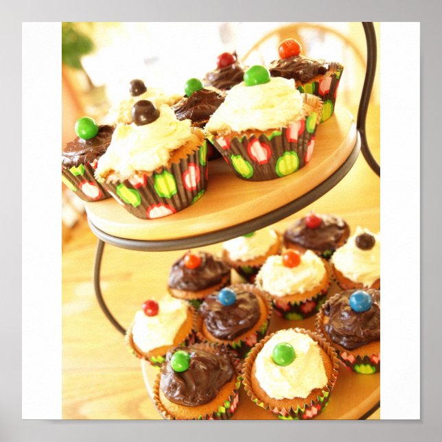 Pôster Fotografia do cupcake (Frente)