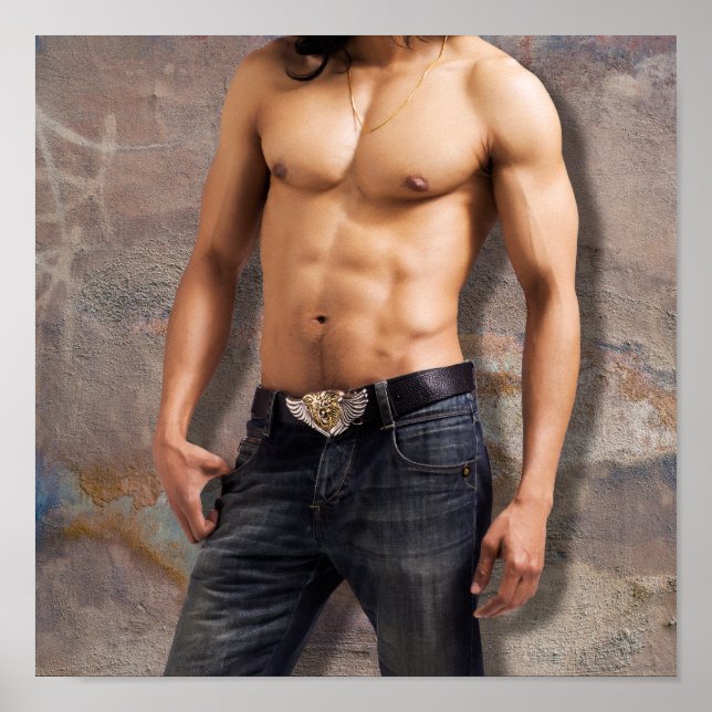 Pôster Fotografia do peito nua do homem (Frente)