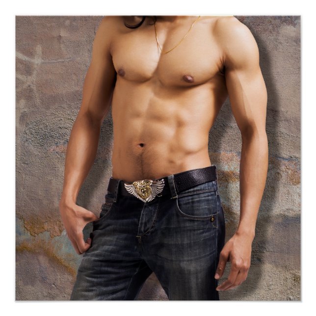Pôster Fotografia do peito nua do homem (Frente)