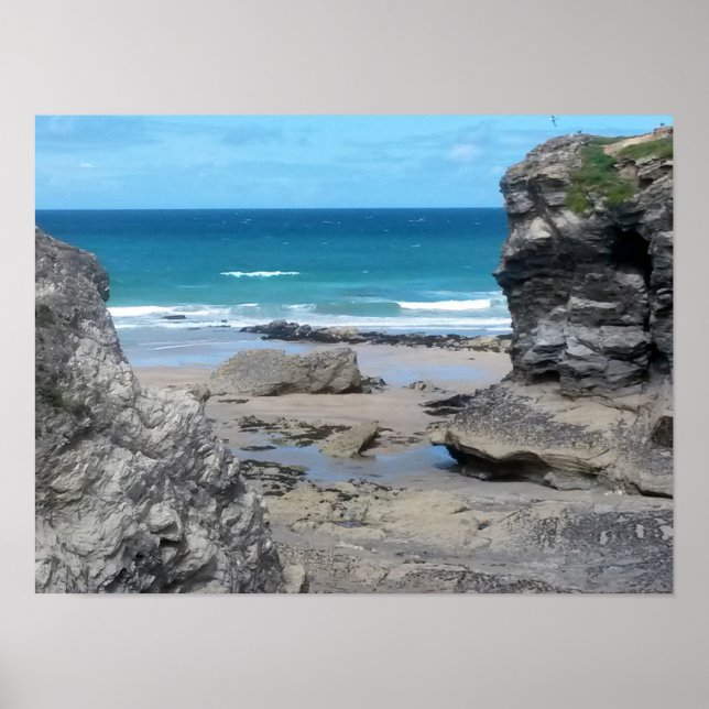 Poster Fotografia do Porth Beach Newquay Cornwall (Frente)