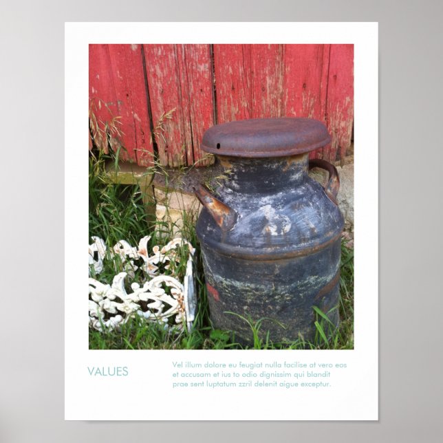 Poster Fotografia do Relic de fazenda e citação Inspiraci (Frente)