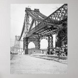 Pôster Fotografia do vintage da ponte de Williamsburg