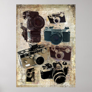Poster Fotografia em apuros retro Câmera