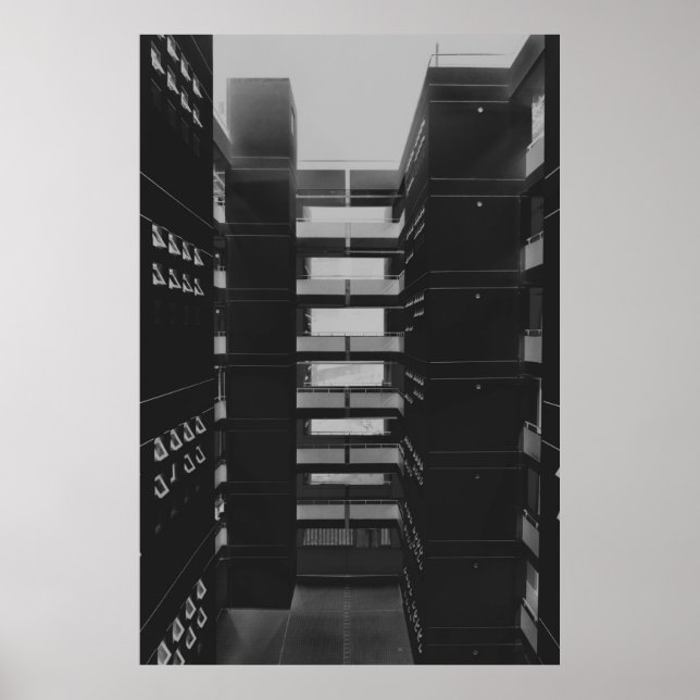 POSTER FOTOGRAFIA EM GRAYSCALE DE CABINETAS DE REDE (Frente)