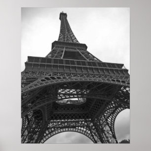 Poster Fotografia em preto e branco da Torre Eiffel