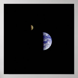 Poster Fotografia espacial da Terra Moon Galileo