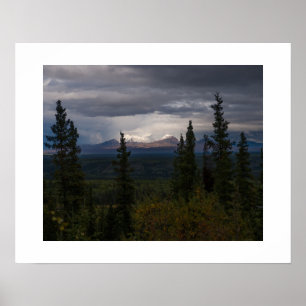 Pôster Fotografia iluminada das montanhas