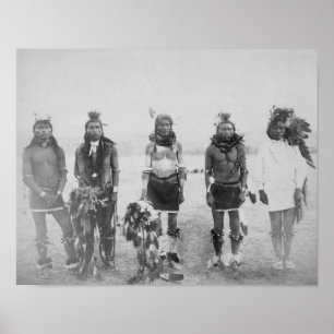 Poster Fotografia indiana de 5 guerreiros da dança da