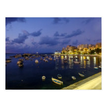 Fotografia Noturna da Baía de São Paulo em Malta