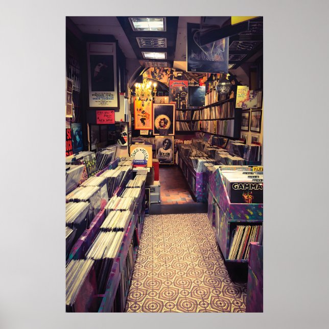 Poster Fotografia Original de Loja de Discos de Florença, (Frente)