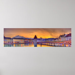 Poster Fotografia panorâmico de HDR da suiça da lucerna