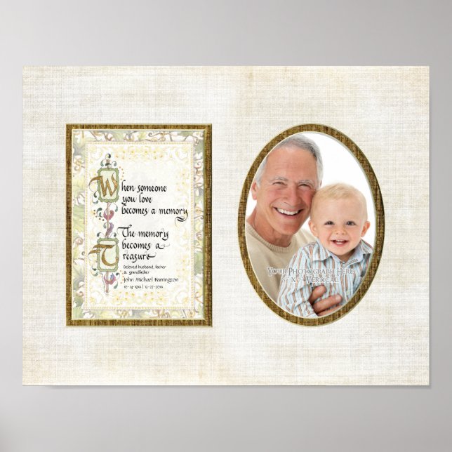 Poster Fotografia Personalizada de Memória Preciosa de Pe (Frente)