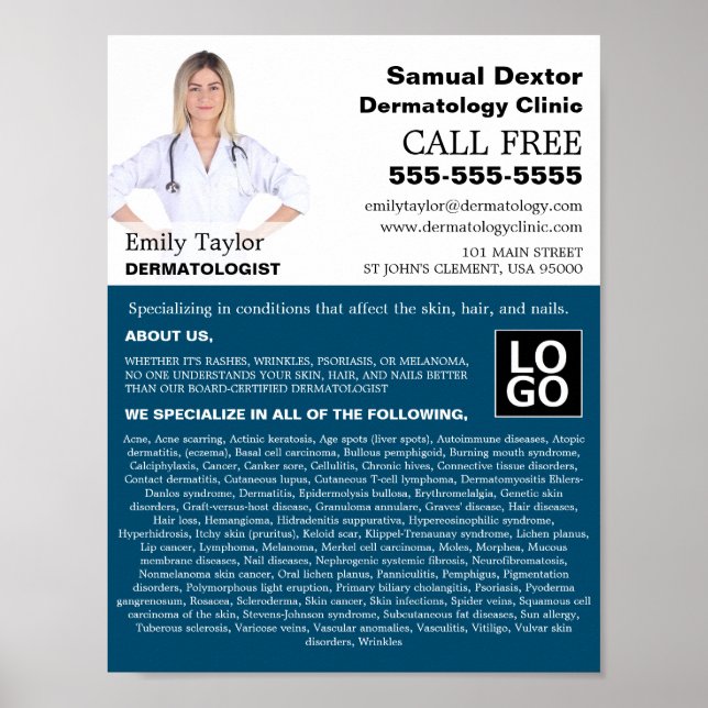 Poster Fotografia Personalizada, Dermatologia Dermatologi (Frente)