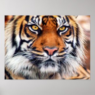 Pôster Fotografia Pintada de Tigre Siberiano Macho