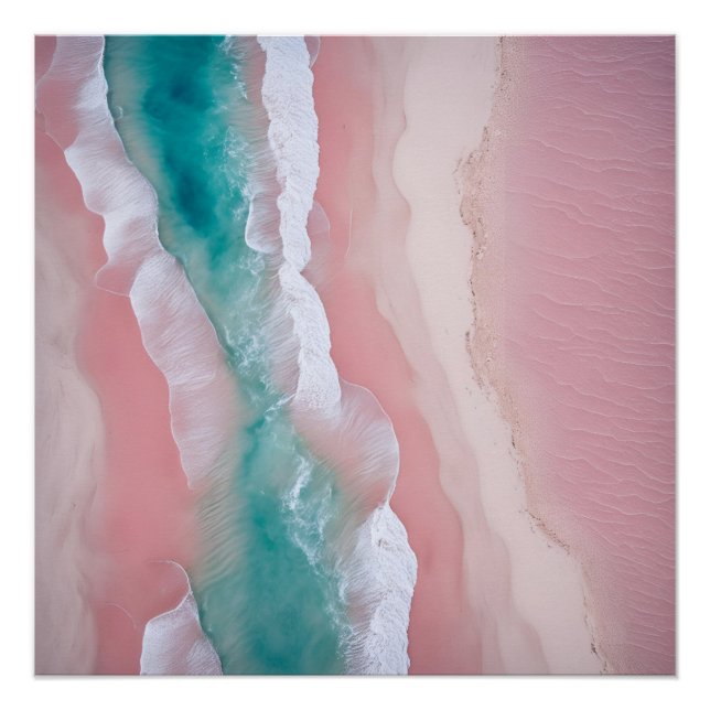 Pôster Fotografia Praia Estética Sunset Neutral Rosa (Frente)