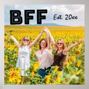 Poster Fotografia Preta para Melhores Amigos do BFF