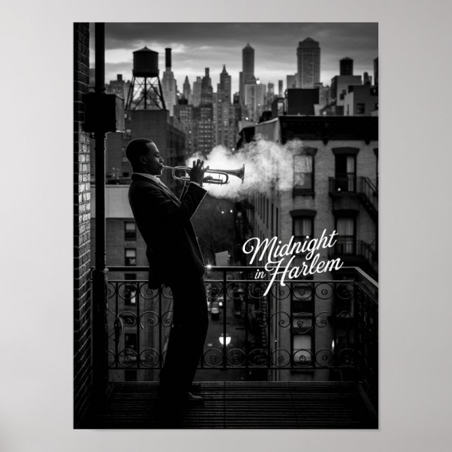 Poster Fotomusicista Noturno em Harlem (Frente)