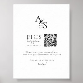 Poster Fotos acontecem! Foto, Código QR, Casamento