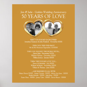 Poster Fotos de aniversário de casamento de ouro história
