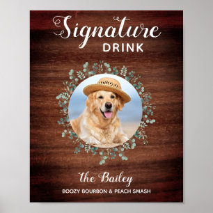 Poster Fotos de Casamento de Animais Rústicos Bebidas Sig